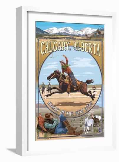 Calgary, Alberta, Canada - Heart of the New West-Lantern Press-Framed Art Print