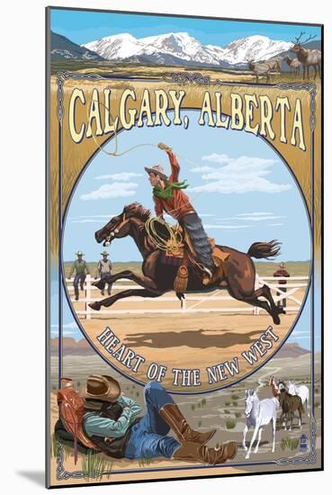 Calgary, Alberta, Canada - Heart of the New West-Lantern Press-Mounted Art Print