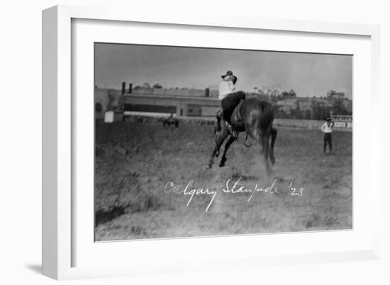 Calgary, Canada - Bucking Horse at the Stampede-Lantern Press-Framed Art Print