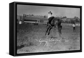 Calgary, Canada - Bucking Horse at the Stampede-Lantern Press-Framed Stretched Canvas