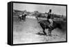 Calgary, Canada - Bullriding at the Stampede-Lantern Press-Framed Stretched Canvas