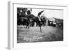 Calgary, Canada - Rodeo; Bucking Horse at the Stampede-Lantern Press-Framed Premium Giclee Print