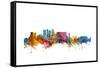 Calgary Canada Skyline-Michael Tompsett-Framed Stretched Canvas