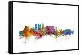 Calgary Canada Skyline-Michael Tompsett-Framed Stretched Canvas