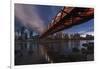 Calgary cityscape with Peace Bridge, Calgary, Alberta, Canada, North America-JIA HE-Framed Photographic Print