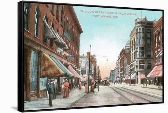 Calhoun Street, Ft. Wayne, Indiana-null-Framed Stretched Canvas