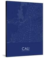 Cali, Colombia Blue Map-null-Stretched Canvas