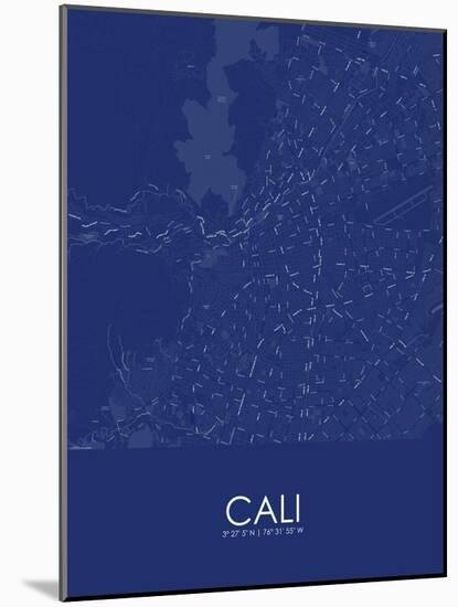 Cali, Colombia Blue Map-null-Mounted Poster