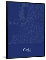 Cali, Colombia Blue Map-null-Framed Poster