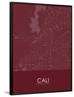 Cali, Colombia Red Map-null-Framed Poster