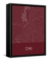 Cali, Colombia Red Map-null-Framed Stretched Canvas