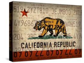 Cali State Flag License Plates-Design Turnpike-Stretched Canvas