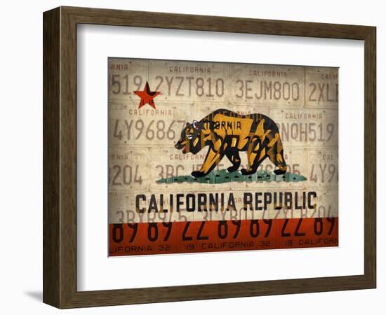 Cali State Flag License Plates-Design Turnpike-Framed Giclee Print