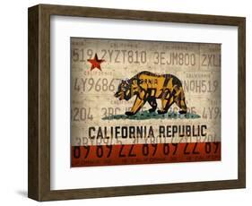 Cali State Flag License Plates-Design Turnpike-Framed Giclee Print