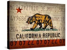 Cali State Flag License Plates-Design Turnpike-Stretched Canvas