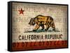 Cali State Flag License Plates-Design Turnpike-Framed Stretched Canvas