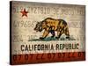 Cali State Flag License Plates-Design Turnpike-Stretched Canvas