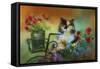 Calico in the Garden-Jai Johnson-Framed Stretched Canvas