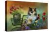 Calico in the Garden-Jai Johnson-Stretched Canvas