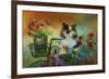 Calico in the Garden-Jai Johnson-Framed Giclee Print