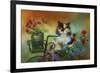 Calico in the Garden-Jai Johnson-Framed Giclee Print