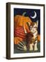 Calico Kitten & Pumpkins-Kestrel Michaud-Framed Giclee Print