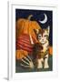 Calico Kitten & Pumpkins-Kestrel Michaud-Framed Giclee Print