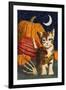 Calico Kitten & Pumpkins-Kestrel Michaud-Framed Giclee Print