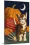 Calico Kitten & Pumpkins-Kestrel Michaud-Mounted Giclee Print