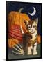 Calico Kitten & Pumpkins-Kestrel Michaud-Framed Giclee Print