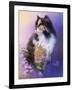 Calico Kitty in the Garden-Jai Johnson-Framed Giclee Print