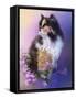 Calico Kitty in the Garden-Jai Johnson-Framed Stretched Canvas