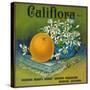 Califlora Orange Label - Riverside, CA-Lantern Press-Stretched Canvas
