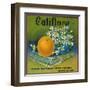 Califlora Orange Label - Riverside, CA-Lantern Press-Framed Art Print