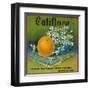 Califlora Orange Label - Riverside, CA-Lantern Press-Framed Art Print