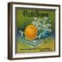 Califlora Orange Label - Riverside, CA-Lantern Press-Framed Art Print