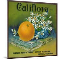 Califlora Orange Label - Riverside, CA-Lantern Press-Mounted Art Print