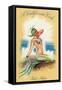California - A Californian Dish, Fish and Chips; A Pretty Mermaid-Lantern Press-Framed Stretched Canvas