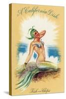 California - A Californian Dish, Fish and Chips; A Pretty Mermaid-Lantern Press-Stretched Canvas