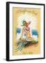 California - A Californian Dish, Fish and Chips; A Pretty Mermaid-Lantern Press-Framed Art Print