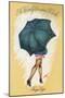 California - A Californian Dish, Frog's Legs; Woman with Good Legs and Umbrella-Lantern Press-Mounted Art Print