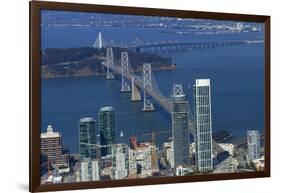 California, Aerial of Downtown San Francisco and Bridges-David Wall-Framed Photographic Print