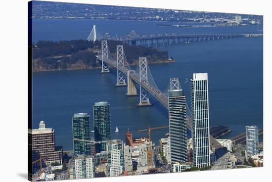 California, Aerial of Downtown San Francisco and Bridges-David Wall-Stretched Canvas