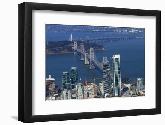 California, Aerial of Downtown San Francisco and Bridges-David Wall-Framed Photographic Print