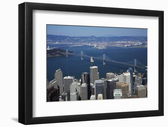 California, Aerial of Downtown San Francisco and Bridges-David Wall-Framed Photographic Print