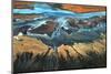 California Aerial - the Desert from Above-Tanja Ghirardini-Mounted Photographic Print