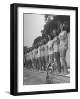 California and Florida Bathing Beauties Participating in a Contest-Peter Stackpole-Framed Photographic Print