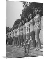 California and Florida Bathing Beauties Participating in a Contest-Peter Stackpole-Mounted Photographic Print