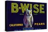 California, B-Wise Brand Pear Label-Lantern Press-Stretched Canvas