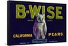 California, B-Wise Brand Pear Label-Lantern Press-Framed Stretched Canvas